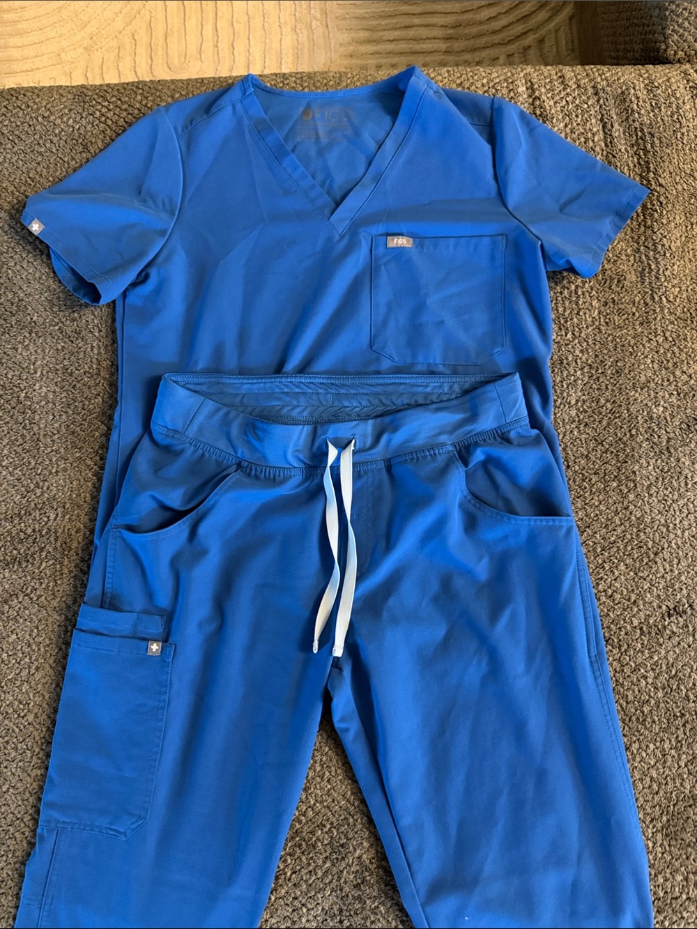 Figs V-Neck Scrub Top in Royal Blue